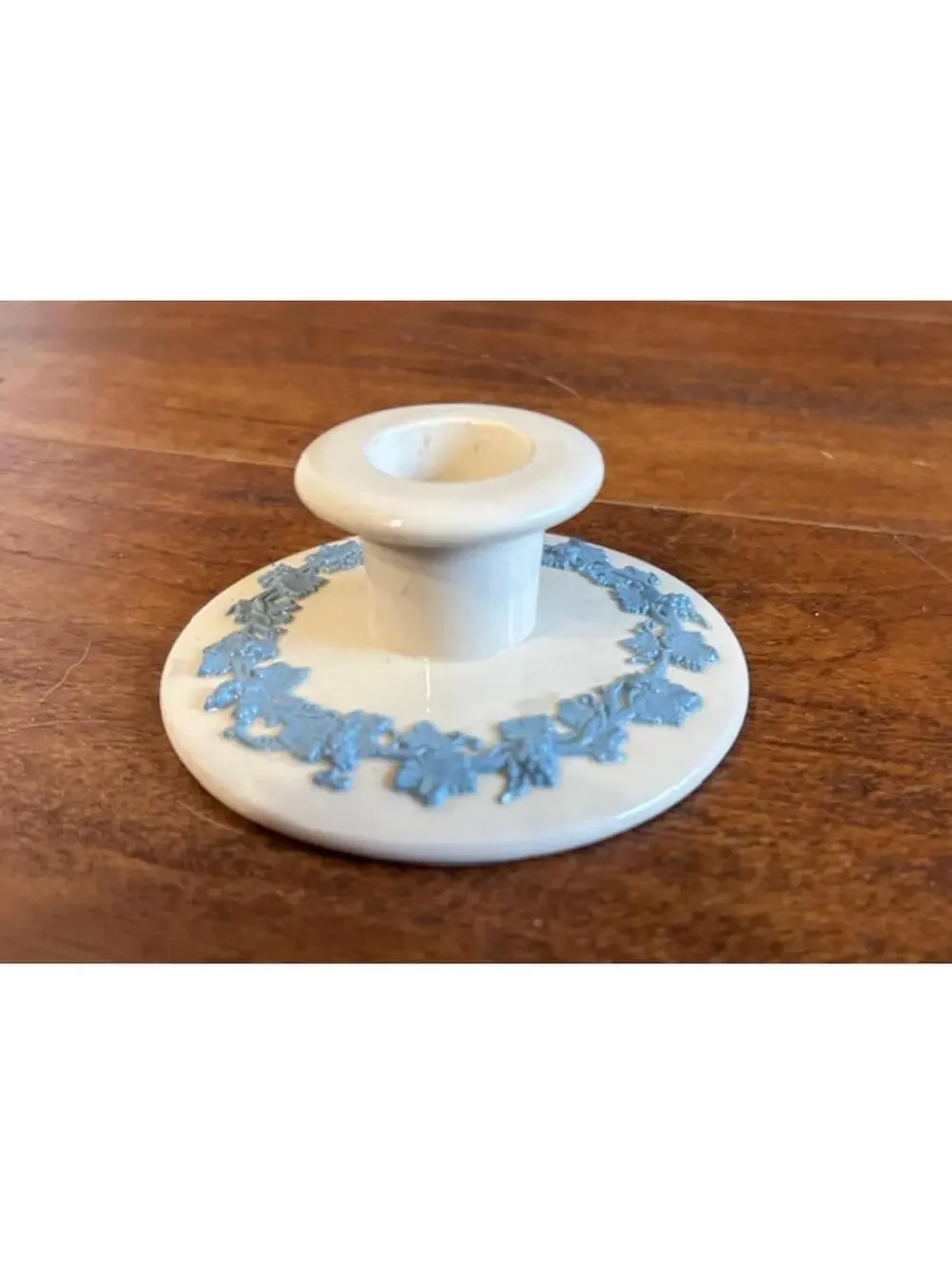 Vintage Wedgwood Vetrochina Blue Jasperware Candle Holder